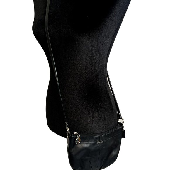 Coach Crossbody Black Leather Bag Purse - Picture 2 of 8